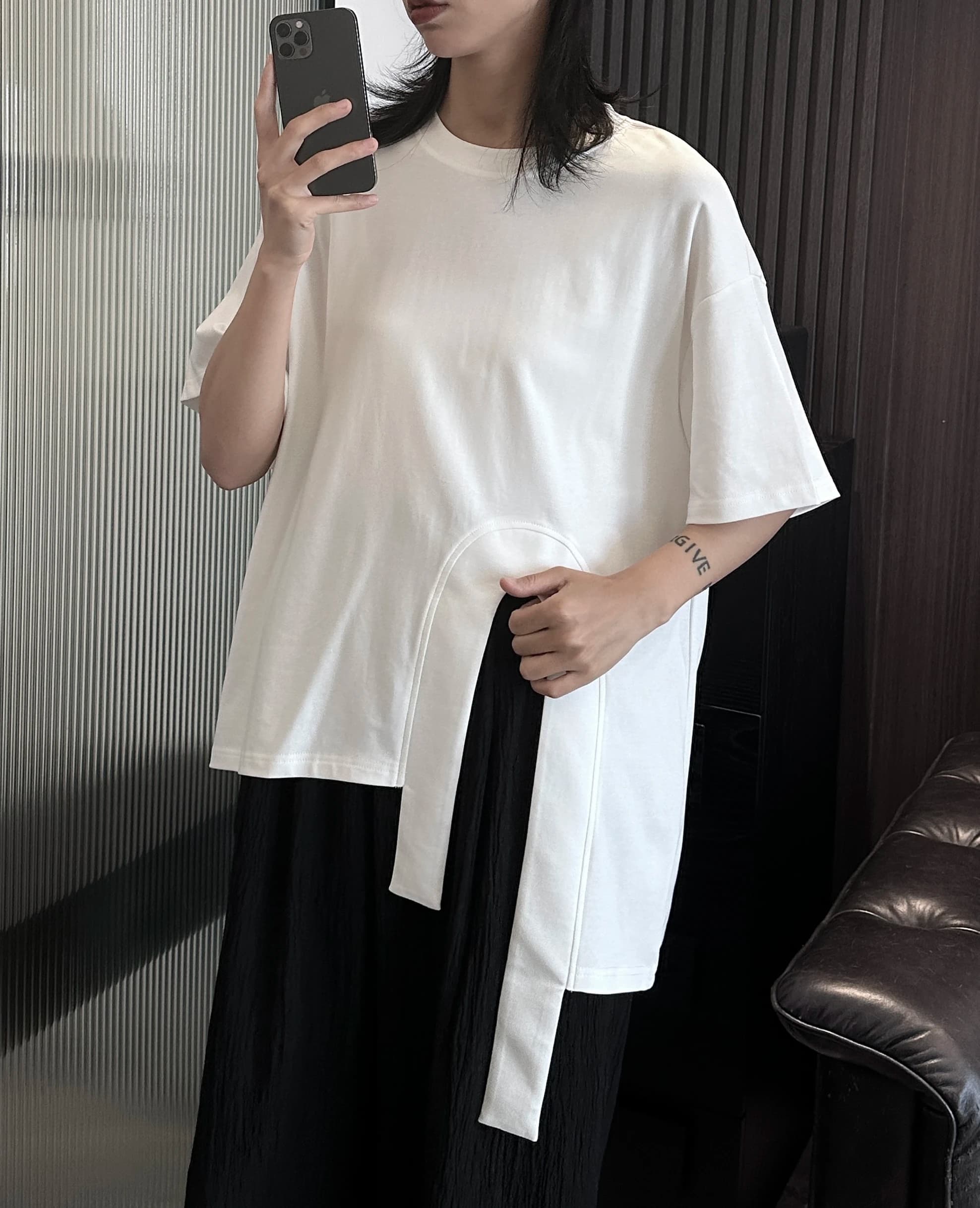 Loose Short Sleeve round Neck T-Shirt Asymmetric Design Summer Casual Women's Top Comfortable Breathable Creative Pattern