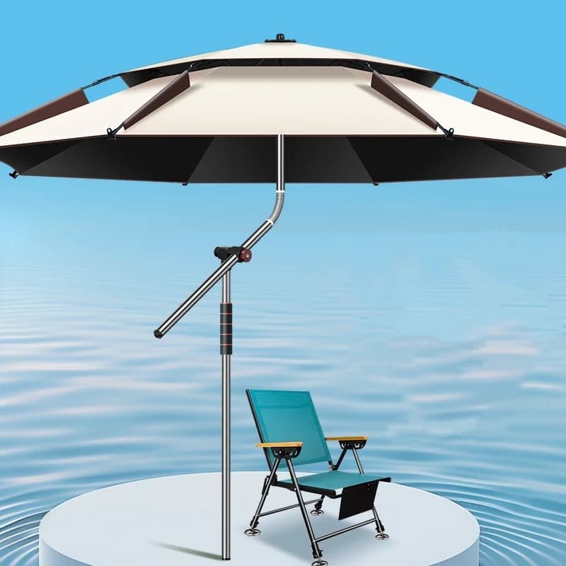 Ombrello da pesca a doppio strato 2.0-2.6M Ombrellone da pesca Grande ombrellone da spiaggia Ombrellone da campeggio per giardino esterno