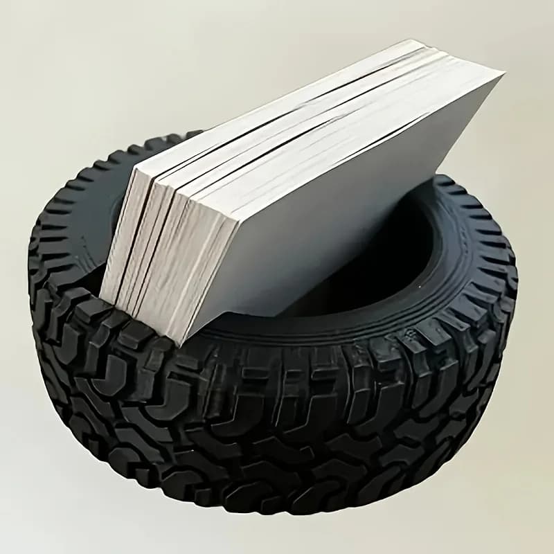 Porta biglietti da visita a forma di pneumatico, elegante organizer da scrivania, pratico contenitore per ufficio, decorazione ornamentale.