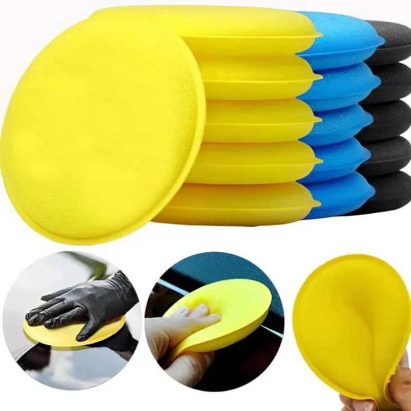 Car Waxing Polish Wax Foam Sponge Applicator Pads 10CM Yellow Cleaning Sponge Clean Washer Washing Tool Car Cleaning