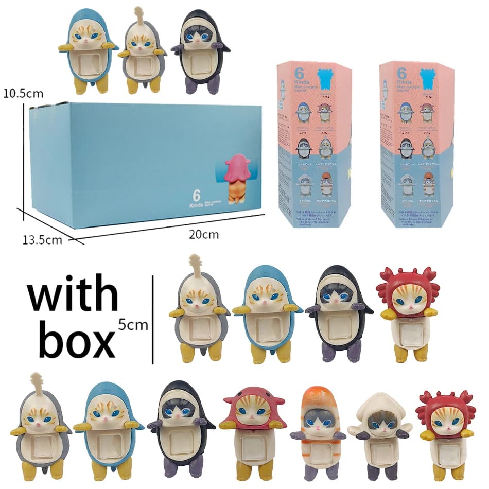 2026 Bestseller Shark Cat Blind Box Mini Figure Party Series Blind Box Trendy Play Decoration Creative Birthday Christmas Gifts