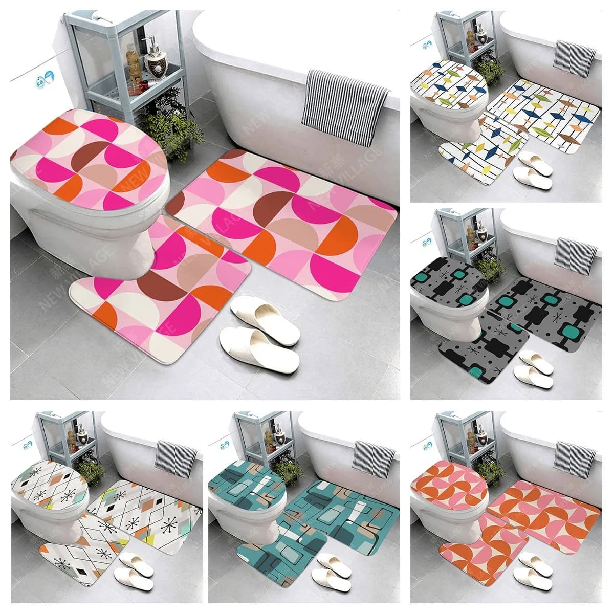 Tappetino da bagno antiscivolo Tappeto da bagno Tappetino da doccia Tappetino decorativo assorbente Tappetino da ingresso per vasca da bagno Tappeto da toilette boho Foglia di pianta nordica