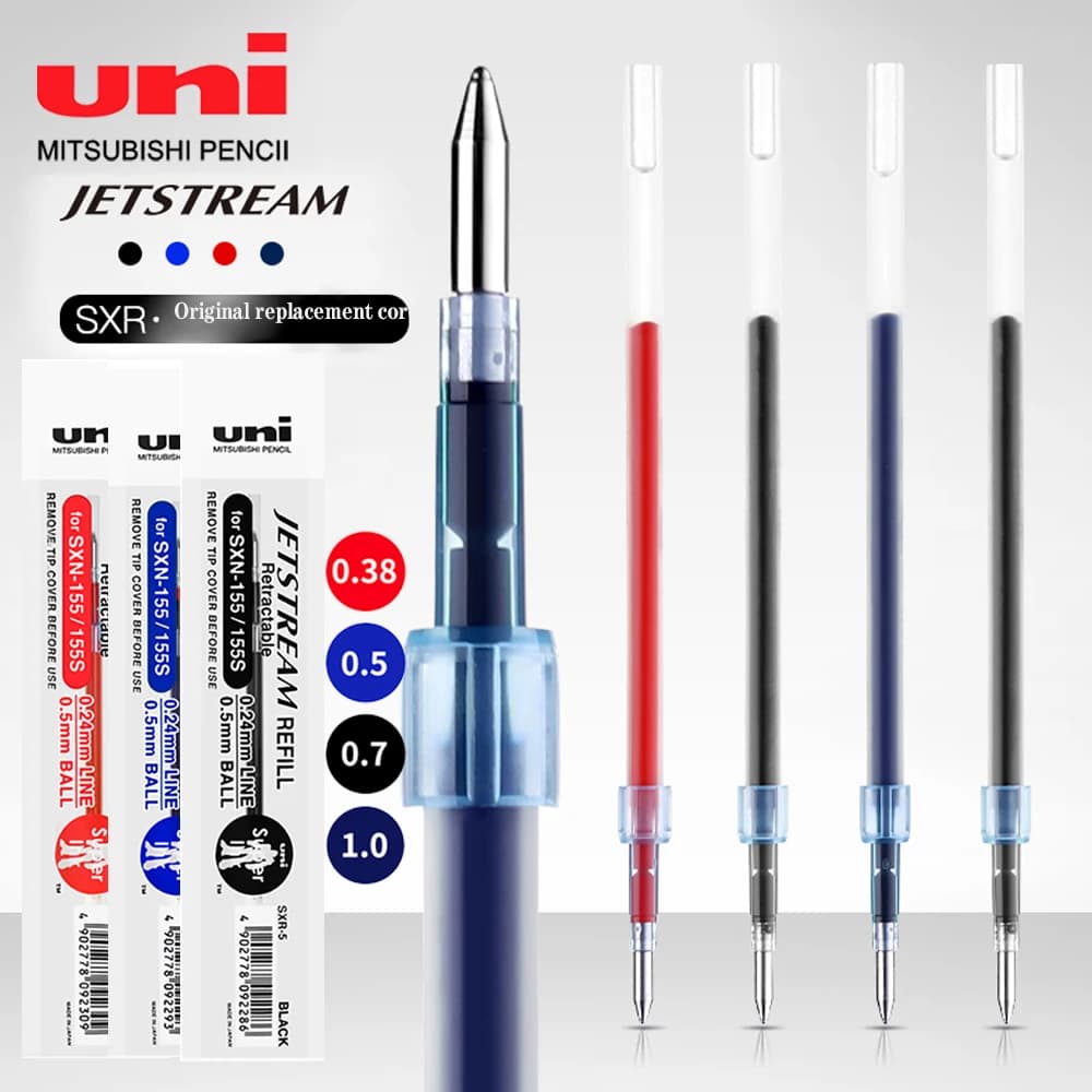 10pcs Uni Jetstream Series ricarica A sfera media SXR-5 per una varietà di penne Gel SXN studio accessori per ufficio cancelleria giapponese
