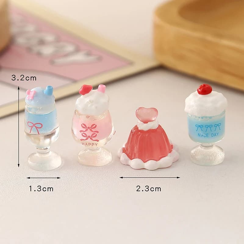3 pezzi simulazione casa delle bambole tazza di crema di ciliegia tazza di gelato mini modello ornamento giocattolo per bambole decorazione fai da te regalo per bambini
