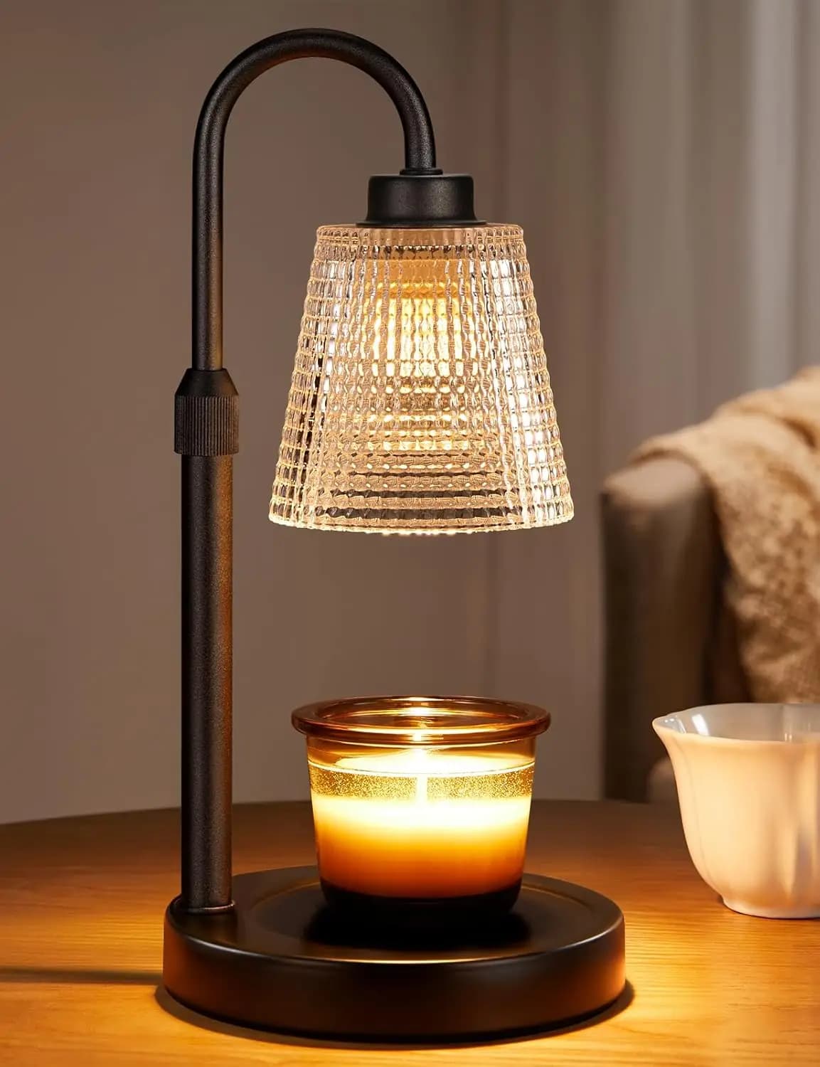 Dimmable Candle Warmer Lamp with Timer, Height Adjustable Wax Melter for Jar Candles, Safe Gift for Women Mom Housewarming