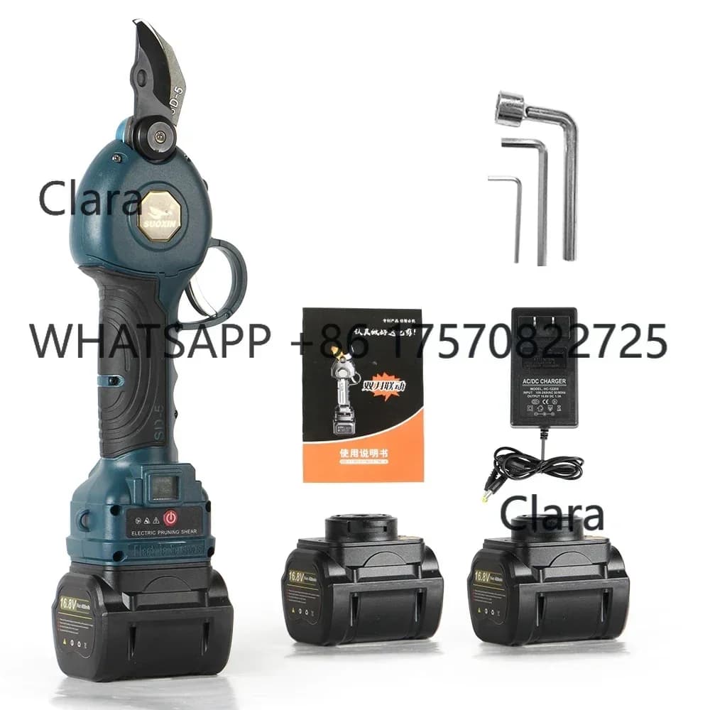Forbici Elettriche Professionali a Batteria 21V per Potatura, Diametro di Taglio 30mm (1.2 Pollici), Senza Spazzole