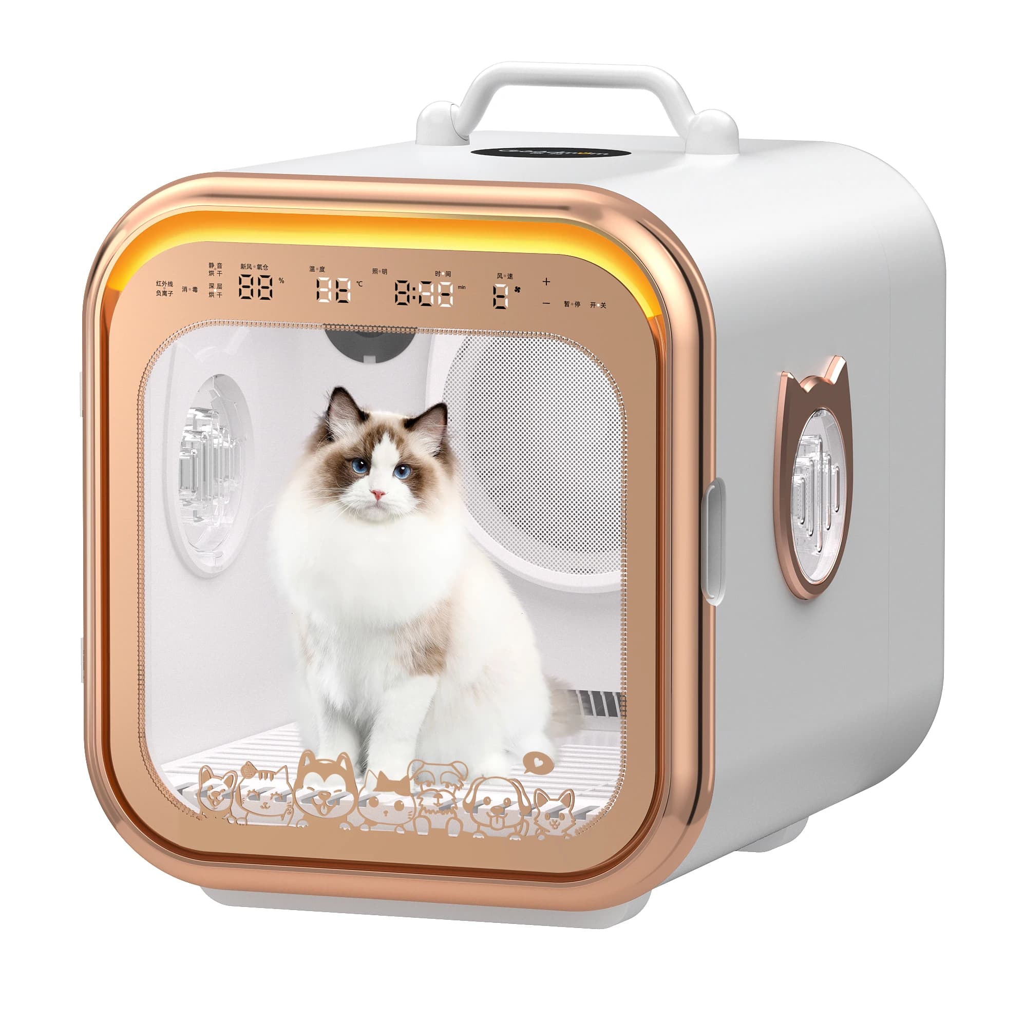 67 litre smart square design pets hair dryer for dogs and cats Low noise Intelligent temperature control made of plastic