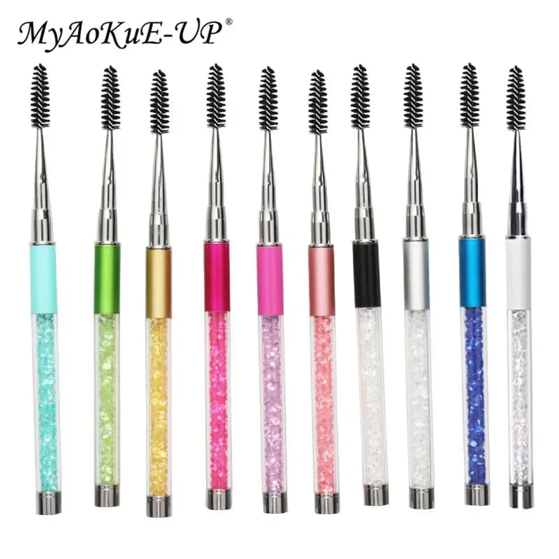 Spazzola per Ciglia con Strass, Pennello Riutilizzabile per Mascara, Applicatore per Extension Ciglia, Strumento per Trucco