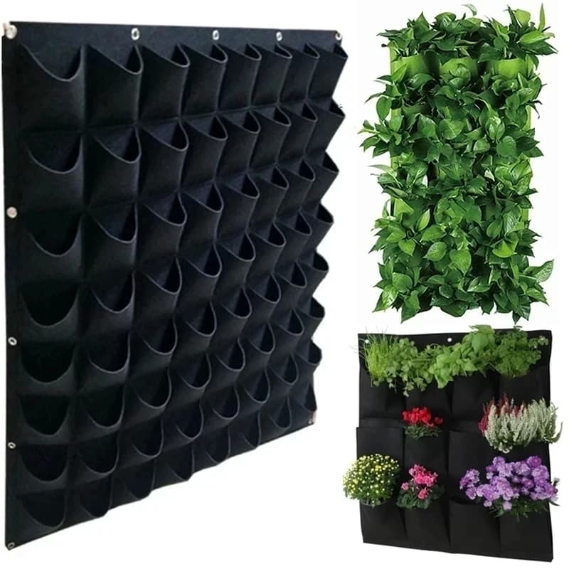 Multi-tasca verde verticale appeso fioriera da giardino verdura frutta vasi da fiori borsa montaggio a parete appeso Grow Bags vasi da semina