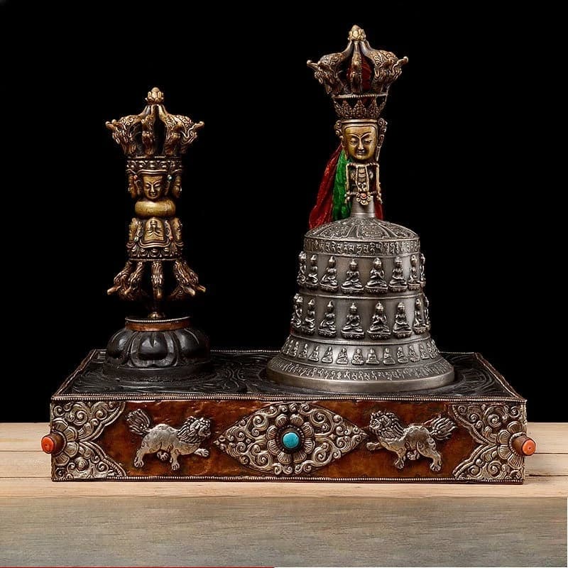 Handmade old just pestle just bell Tibetan tantra just bell pestle offering nine strands of bell pestle