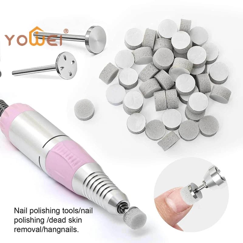 50 Pezzi Dischi Lucidanti in Spugna Autoadesivi Sostituibili da 10mm, Accessori Professionali per Pedicure in Acciaio Inossidabile