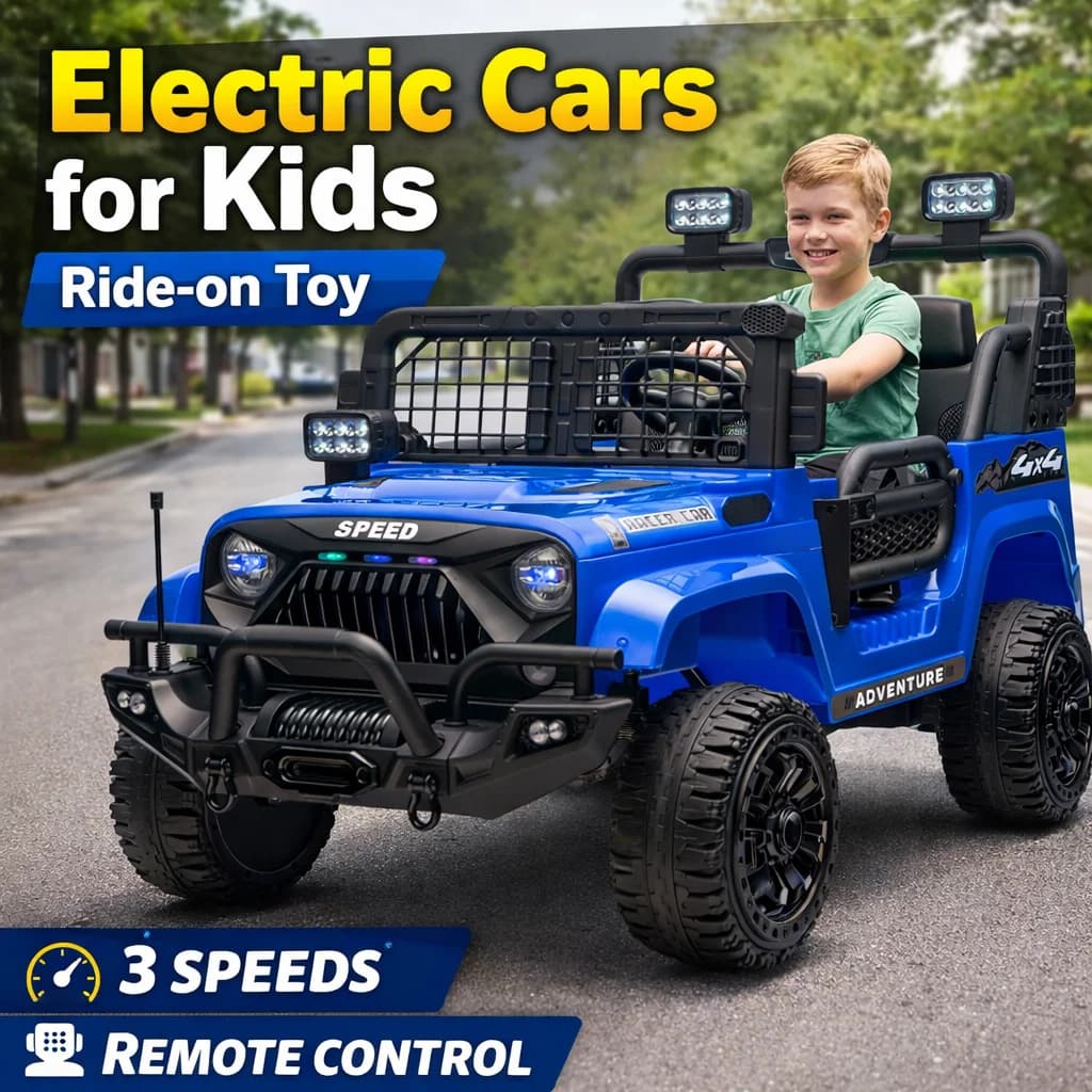 Auto Elettriche 24V per Bambini, Giocattolo Cavalcabile con 3 Velocità Regolabili, Dotato di Musica, Telecomando per Genitori, Sospensioni a Molla, per Bambini da 2 a 6 Anni