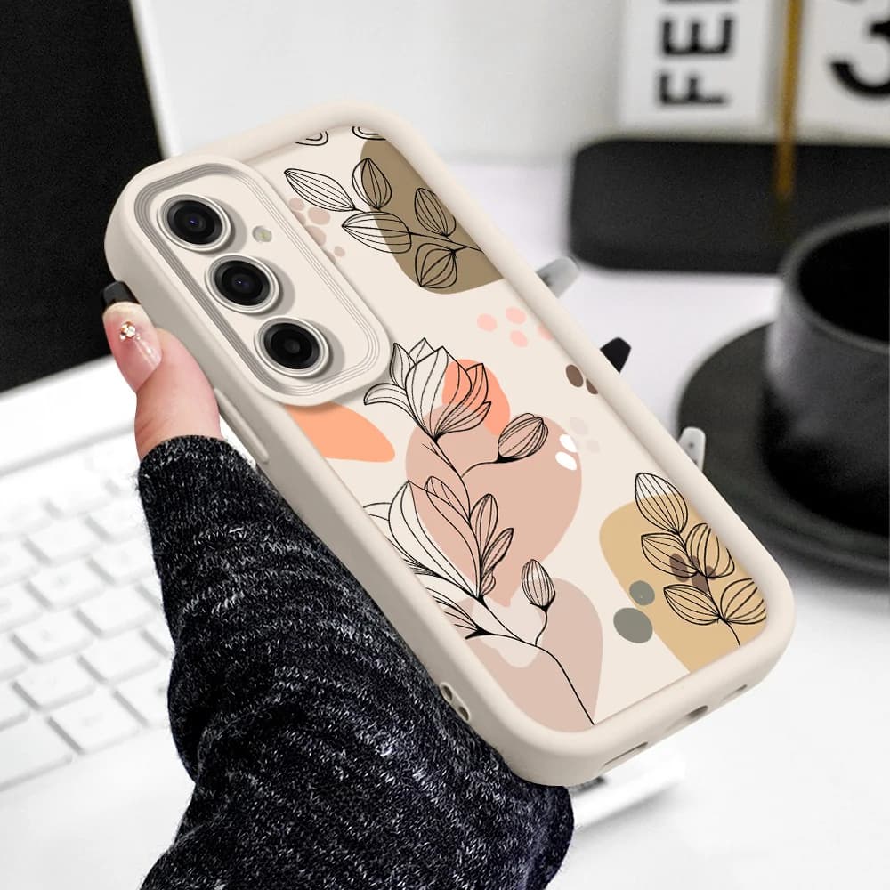 Custodia Morbida a Cascata con Fiori Incantevoli per Samsung Galaxy M54 M36 M34 M32 M23 M22 M16 M15 M14 M13 M12 M02 5G