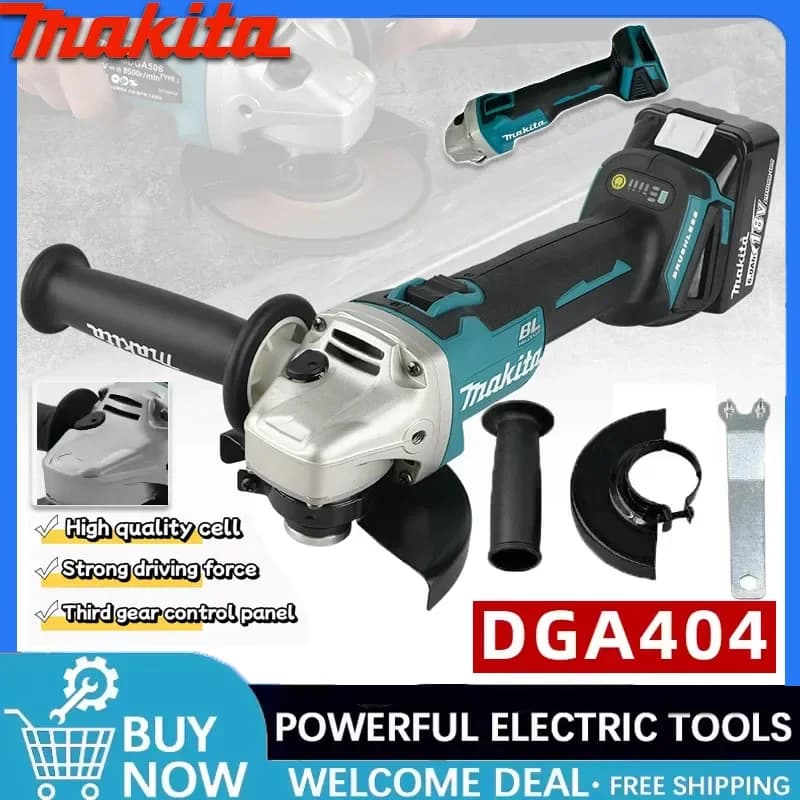 Smerigliatrice Angolare Makita ad Alta Potenza, Ricaricabile, DGA404 100mm, Macchina Elettrica Brushless al Litio per Taglio e Lucidatura