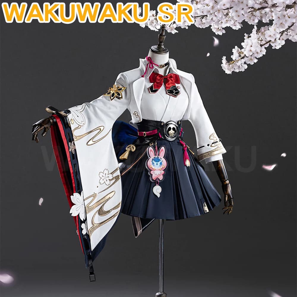 Evanescia Cosplay Costume from Honkai Game: Star Rail, WakuWaku-SR HSR Dress with Metallic Women Accessories