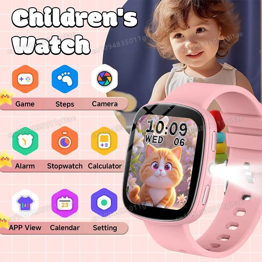 Smartwatch per Bambini con Touch Screen, Fotocamera, Batteria a Lunga Durata 260mAh, Torcia, Giochi, Funzioni Educative, Regalo per Ragazzi e Ragazze MA27