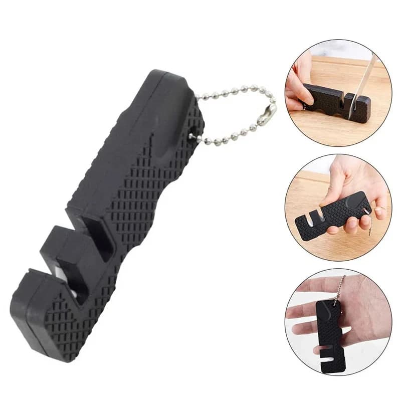 Affilacoltelli manuale multifunzionale Coltello in carburo semplice Pietra per affilare Tasca in ceramica Affilare la forbice Affilare i coltelli Accessori