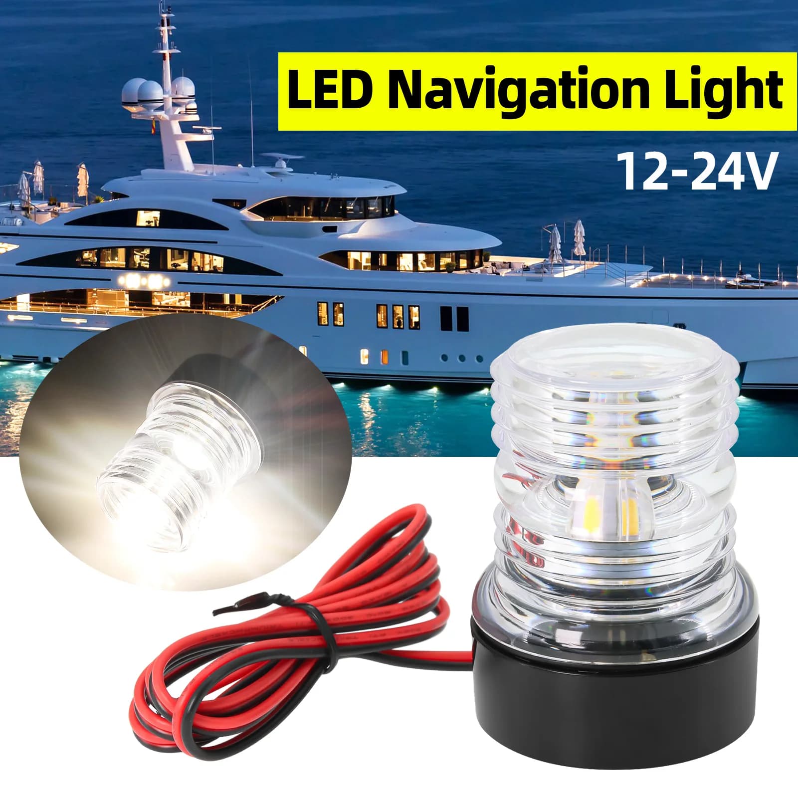 IP65 impermeabile grado LED navigazione per barche 12 ~ 24V lampada luminosa luce di segnalazione a vela accessori per barche per ancoraggio marino per Yacht