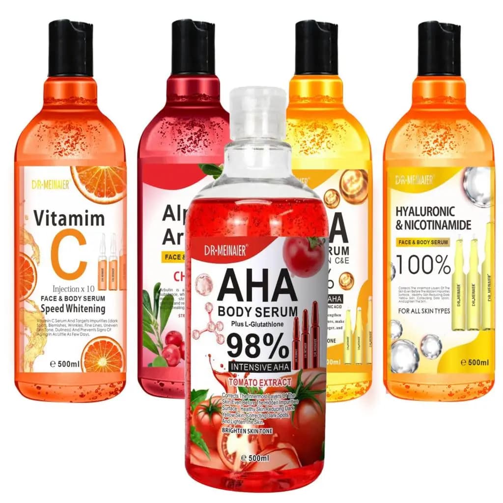 500ml Hyaluronic Acid,Nicotinamide Vitamin C AHA Face Serum Spots Eraser Corrector Glow Moisturizing Lightening Body Serum