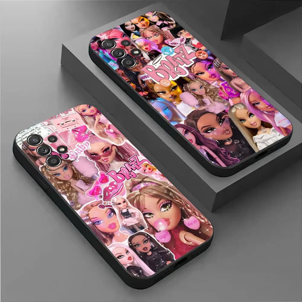 Cover per Telefono con Design Bratz Cartoon alla Moda per Samsung Galaxy A17 A57 A37 5G A07 A55 A54 A34 A35 A25 A56 A36 A26 A16 A06