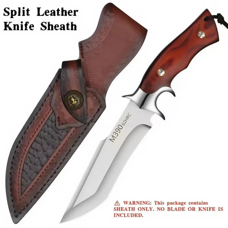 NUOVA guaina in pelle per coltello da cintura con fibbia per cintura in vita, copertura protettiva per coltello per strumento tascabile (coltello non incluso)