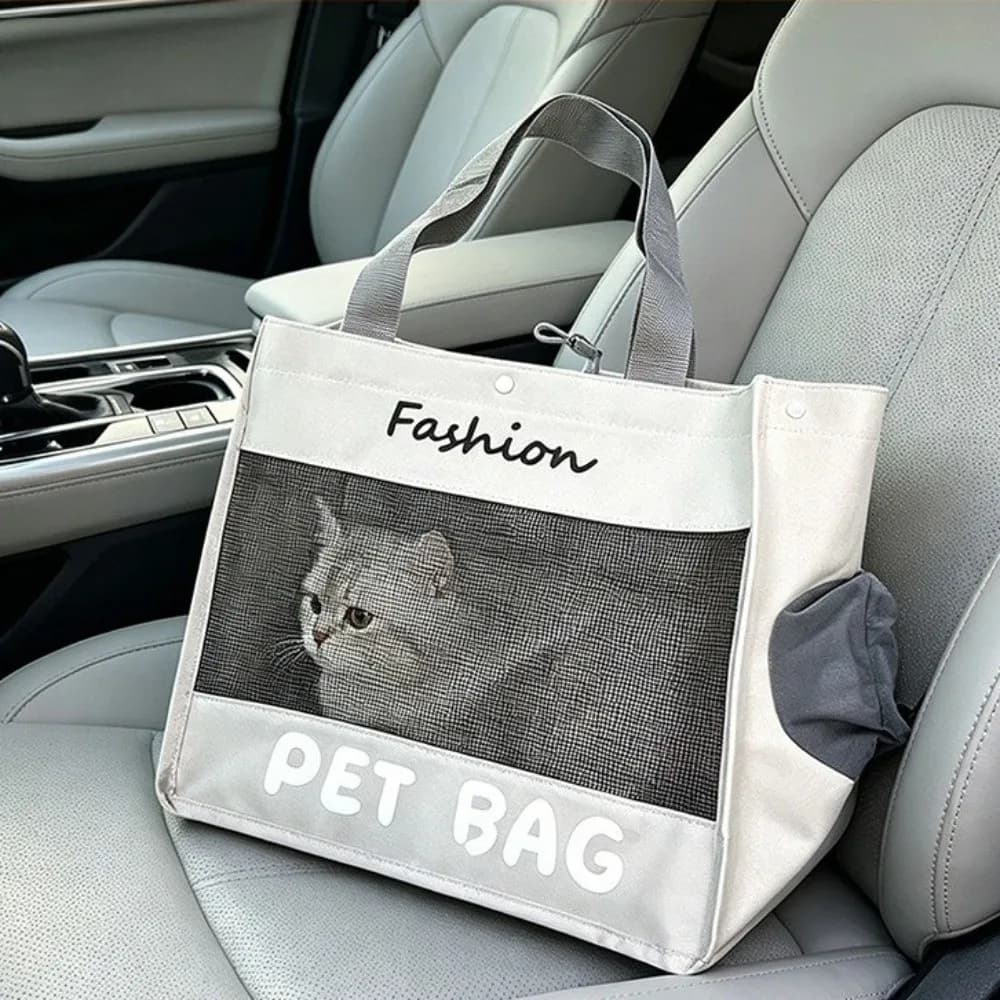 Soft Breathable Pet Carrier Bag Large Capacity Comfortable Cat Shoulder Bag Convenient Mesh Cats Carrying Case Shopping