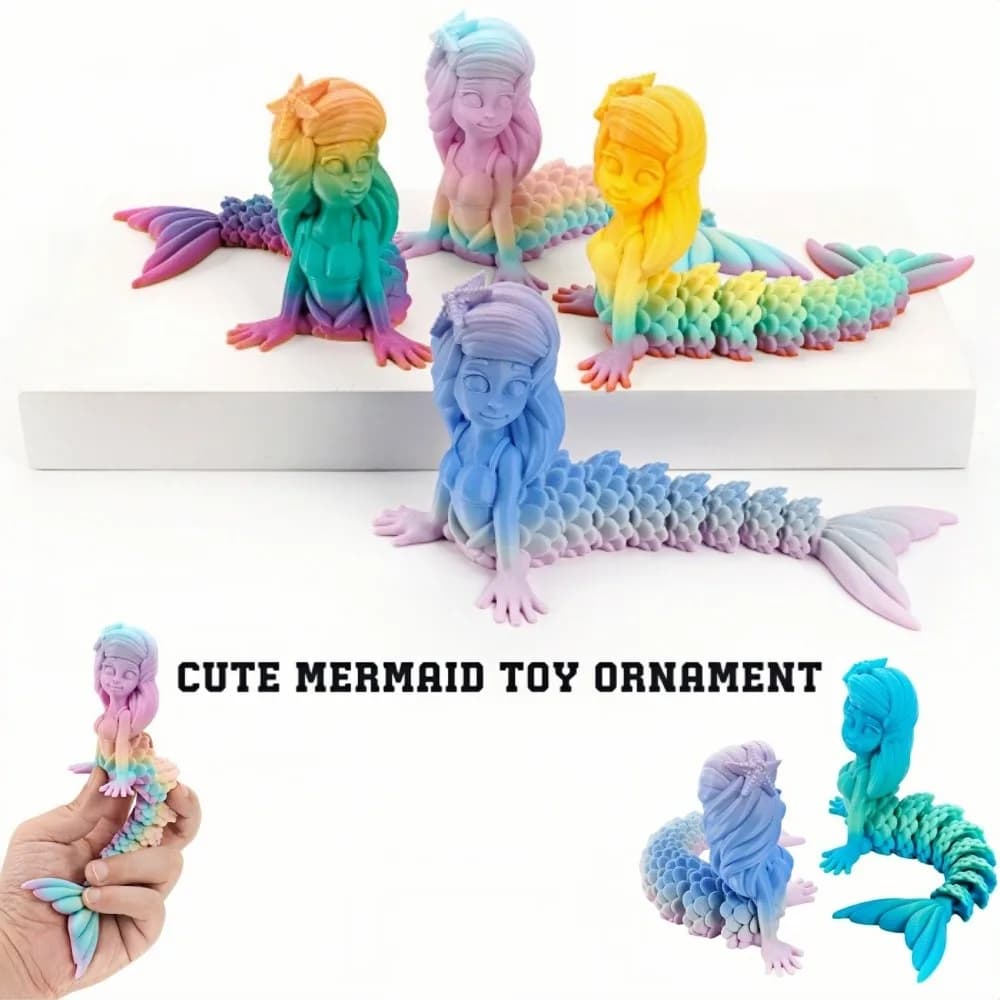Figurine di sirena stampate in 3D Miniature da giardino fatato Giocattolo agitatore mobile multi-giunto Decorazione del soggiorno Regali per bambini Decorazioni per la casa