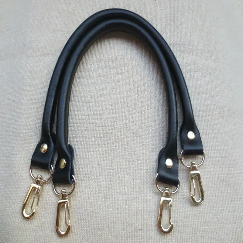 2Pcs Leather Women Bag Strap Solid Color Replacement DIY Portable Belt Metal Buckle Bag Accessories Handles for Handbag 40CM