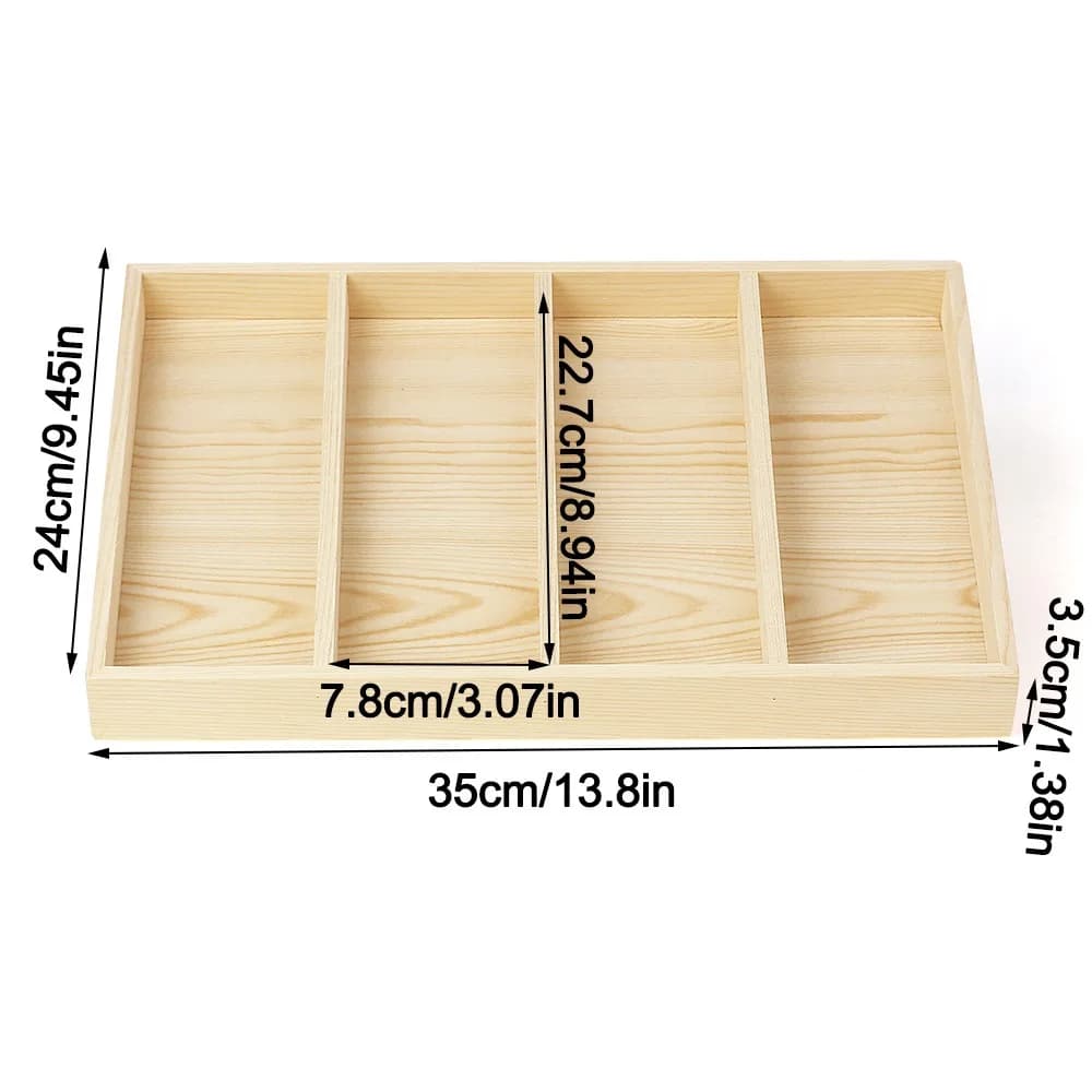 Vassoio Espositore per Gioielli in Legno, Scatola Portaoggetti Impilabile Multi-scomparto, Porta Orecchini