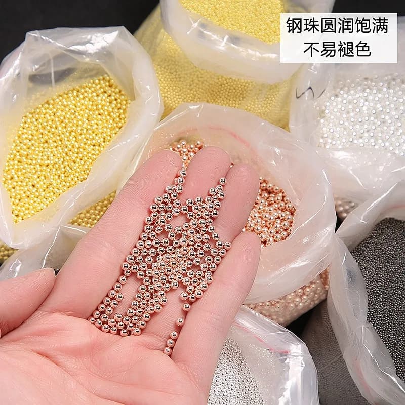 10g 0.4mm-3mm 4 colori Mini sfera d'acciaio metallo Micro caviale lega Nail Art strass gioielli Manicure accessori ornamenti fai da te