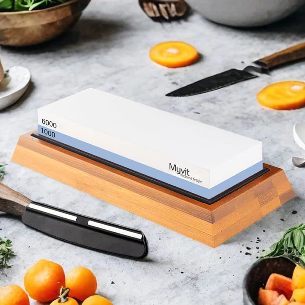 Sharpening Stone Sharpeners Stone for Professional Sharpening Set Double Side Straight Shapner Kitchen accessories Tools 1000 6000 # Grana