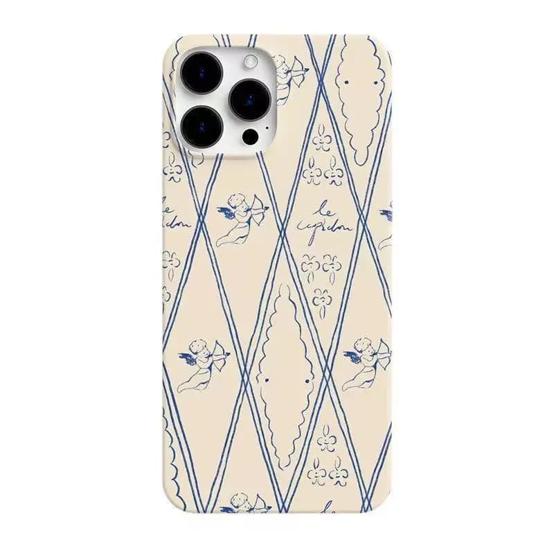 Phone case with angel wings, bow and clouds, anti-fall and anti-dust for iPhone 17 AIR 16 15 14 13 12 11 PRO MAX 7 8 PLUS