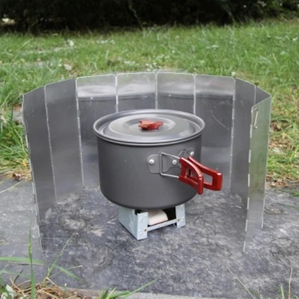 8-16 camping stove windscreen folding outdoor cooker windscreen with storage bag gas cooker Picnic camping supplies