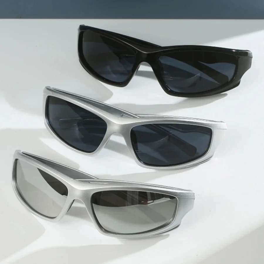 3 pezzi Y2K plastica Aviator Frame sport Street Style decorazione occhiali da sole per l'estate viaggiare sfumature accessori da spiaggia