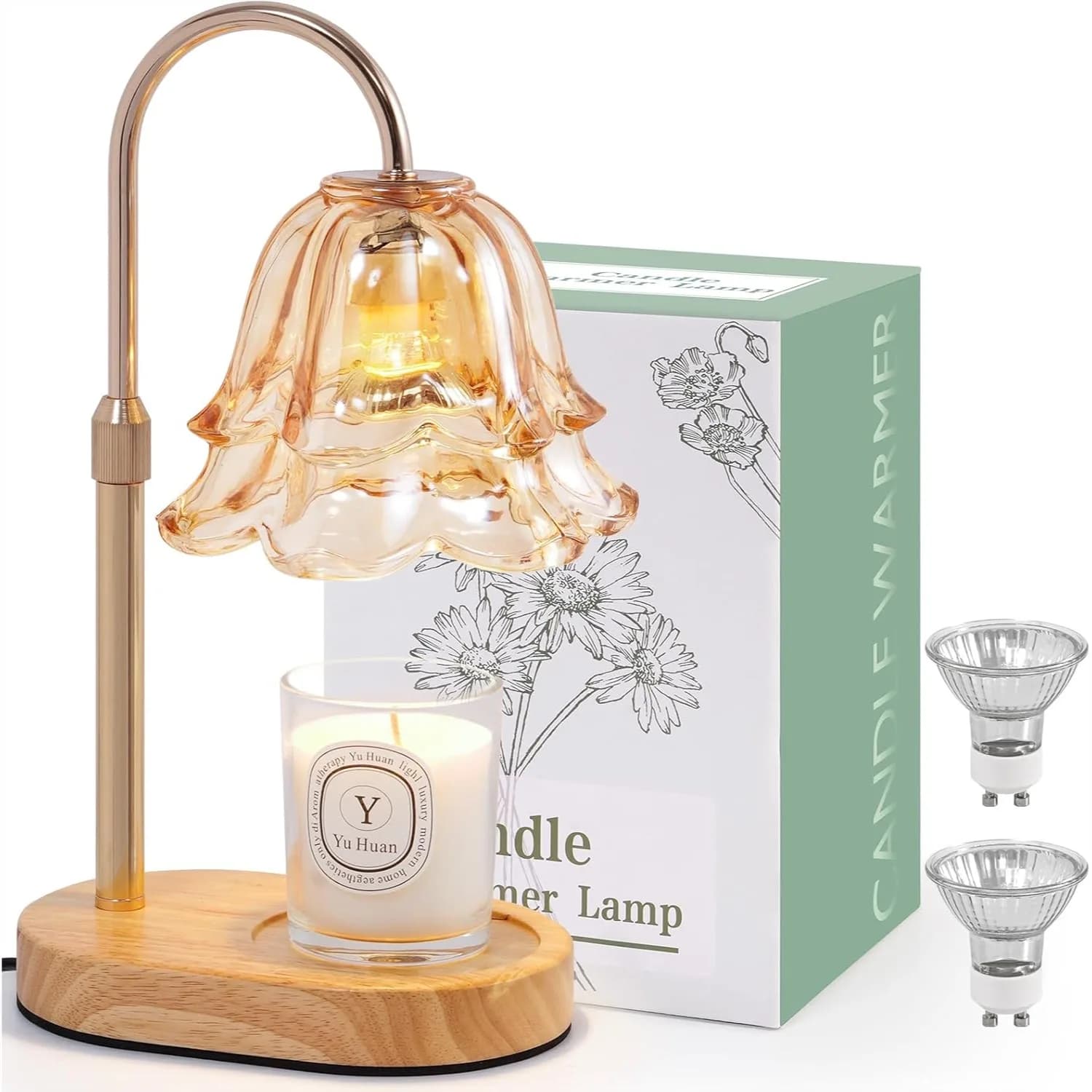Lampada Scaldacera con Timer e Dimmer, Scaldacera Elettrico Regolabile per Candele in Vaso, Regalo per Donne, Mamma, Inaugurazione Casa