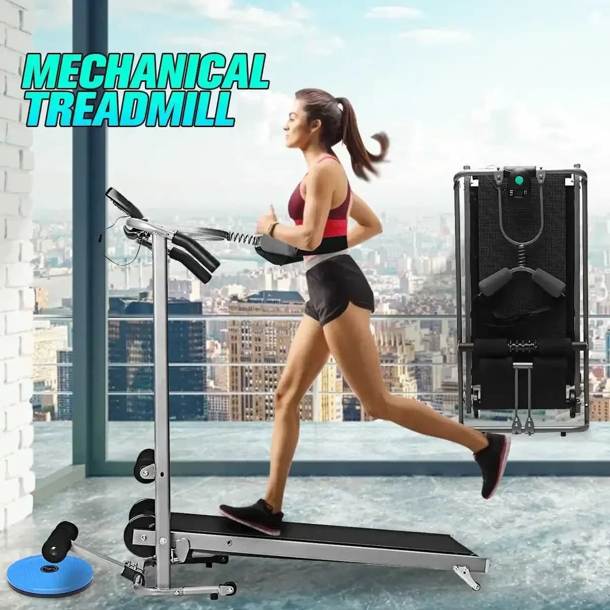 Tapis Roulant Motorizzato Pieghevole con Ampia Nastro da Corsa, Bande di Resistenza e Telaio in Acciaio per Palestra Domestica
