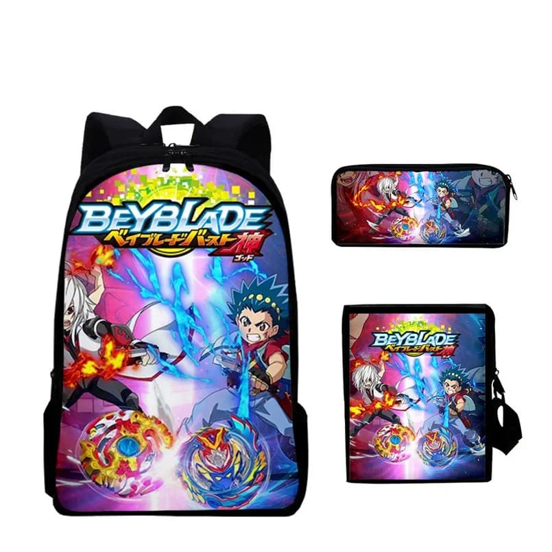 Boys/Girls Daily Shoulder Set Pencil Croobody Custom Backpacks Children Bookbag Anime Beyblade 3School Bag Mochila