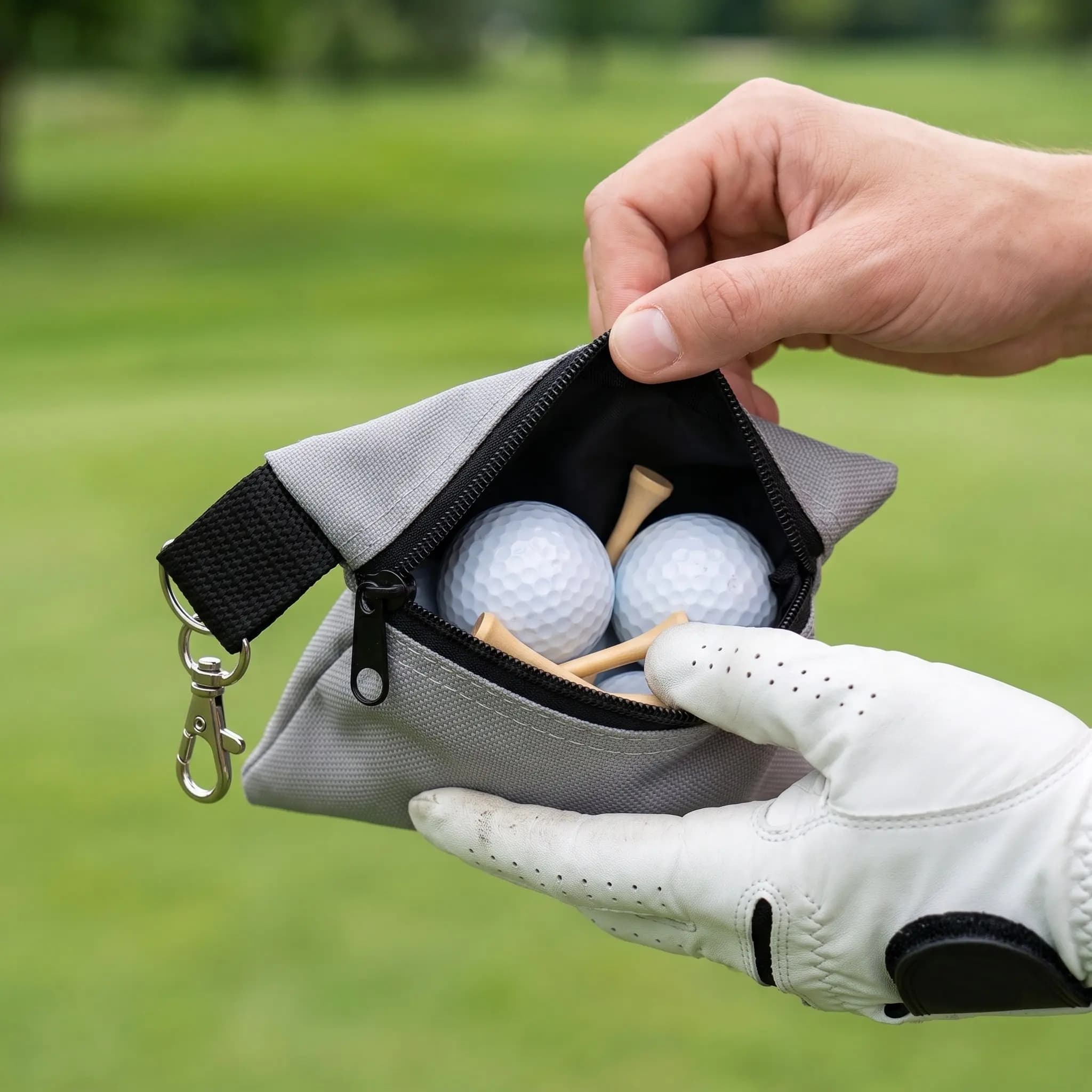 Golf Waist Bag Zipper Compact Multifunctional Golf Ball Tee Holder Pouch Organizer Outdoor Sports Accessories Men