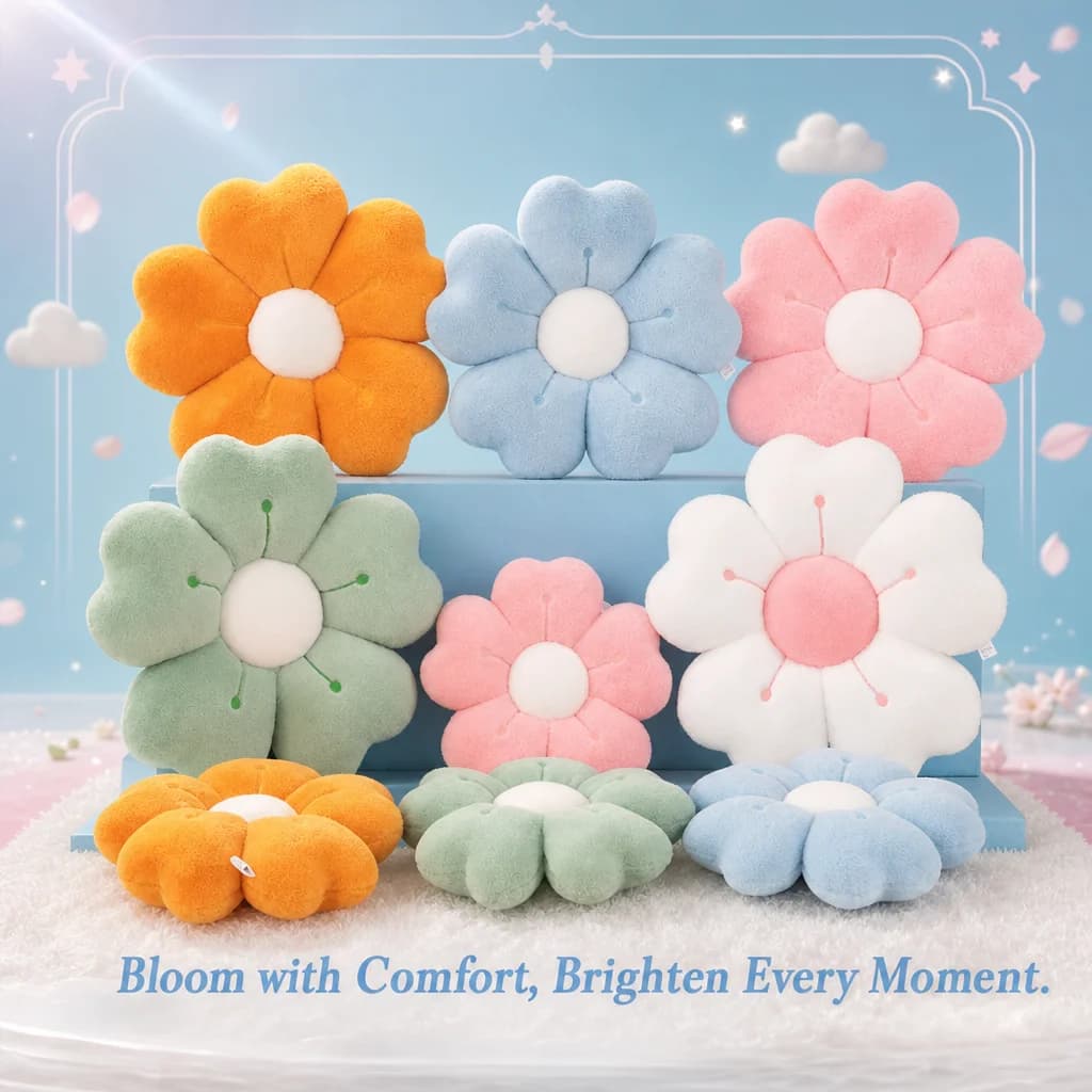 Flower Shaped Plush Throw Pillow Cozy Comfortable and Cute Cushion for Mattress and Sofa Decor Chair Cushion Floor Cushion