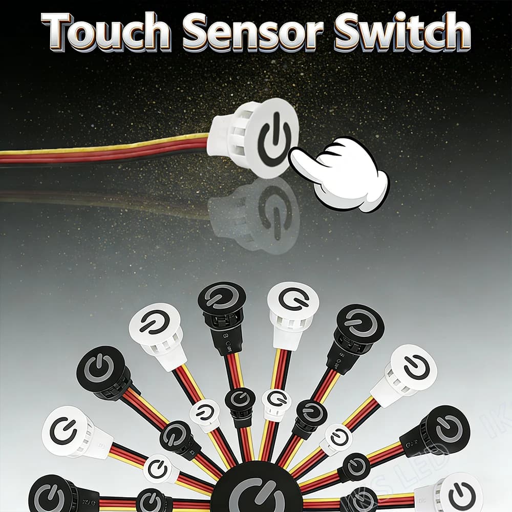 10mm 16mm Smart Home, Casa Intelligente Sensore di Tocco Pulsante Dimmerabile Interruttore del Controller per DC5V 12V 24V Smart Home, Casa Intelligente Nastro LED Dimmer Controller
