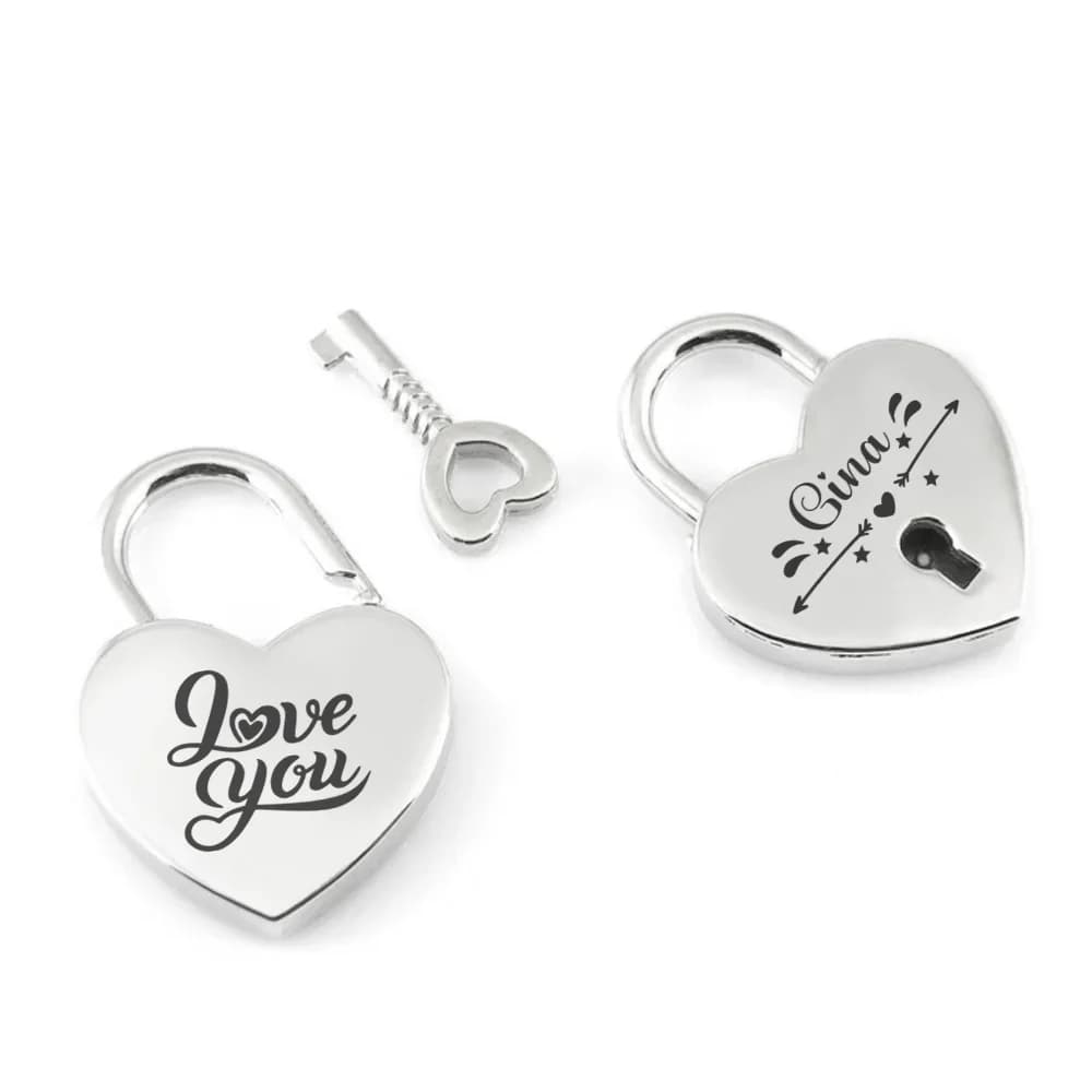 1PC Eccellente Stelle e frecce Nome personalizzato Incisione Lucchetto Mini Lucchetto a forma di cuore Amore Lucchetto Wish Lock Matrimonio Lucchetti con chiave