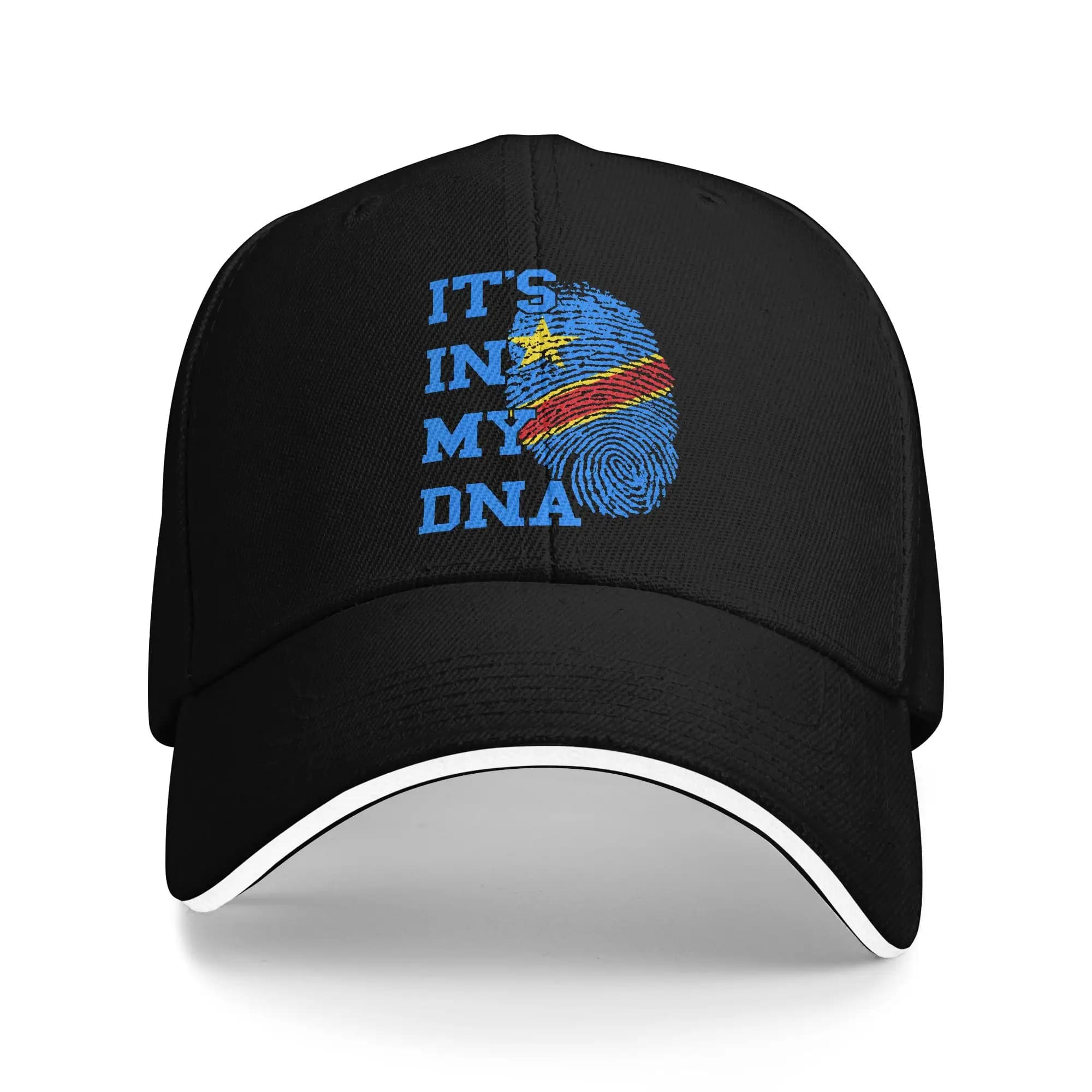 Unisex It's In My DNA Congolese Flag DRC Congo Outdoor Hat Adjustable Baseball Caps Casual Baseball Cap Sunscreen Sunshade