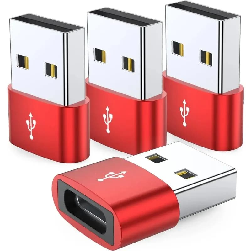 USB C female USB to 4 pcs USB converter type C to USB charging cable, compatible with iPhone iPad Samsung Galaxy Pixel
