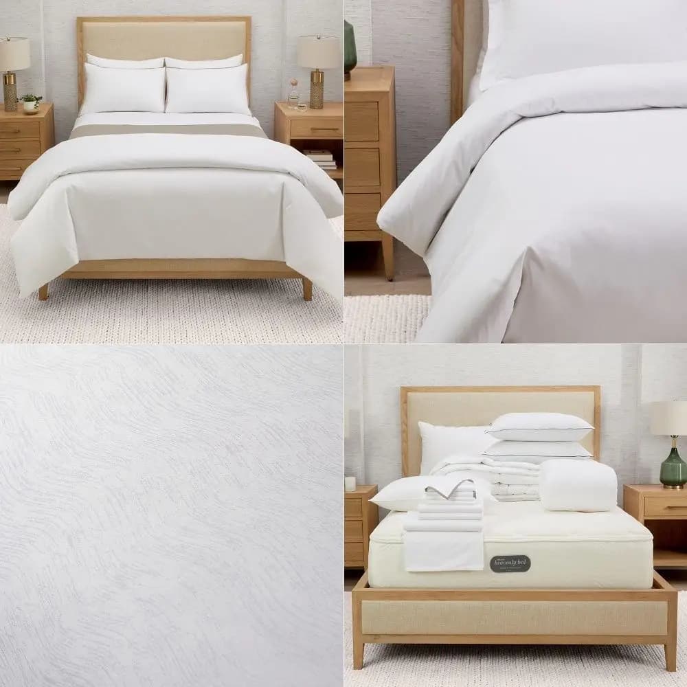 Copripiumino Signature per Hotel, 100% Cotone Egiziano, 280 Fili, Jacquard Bianco, Misura Queen