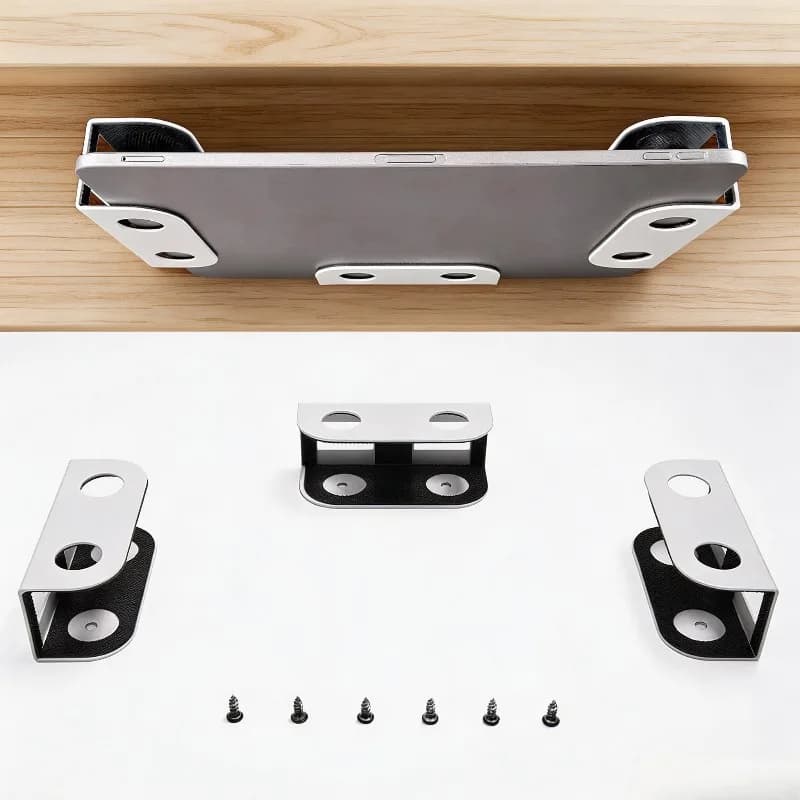 Under Desk Laptop Tablet Hanging Stand Universal Metal Hidden Notebook Storage Mount Desk Organizer Bracket Fit Most Notebooks