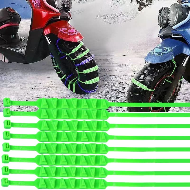 10 pezzi catene da neve per moto riutilizzabili pneumatici per moto antiscivolo/cravatta antiscivolo cintura di sicurezza di emergenza invernale catena per pneumatici accessori moto