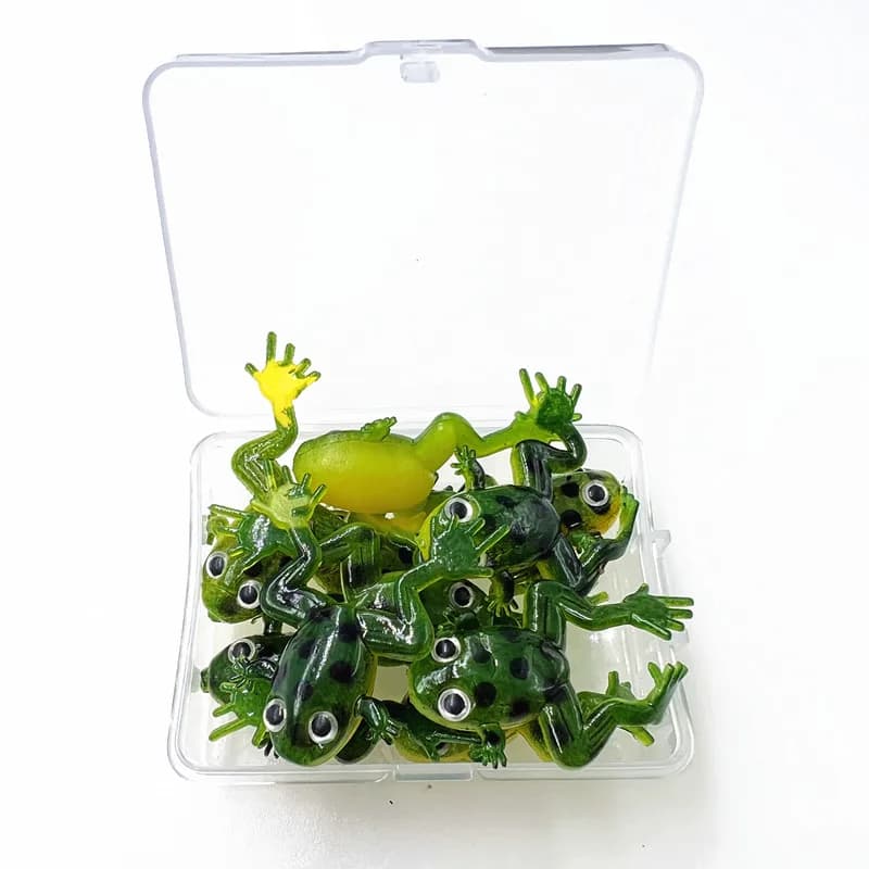 10 pcs/box Artificial Flying baits in Rana Shape Silicone 40mm 1.4g, Soft baits Realistics for Carpa Fishing