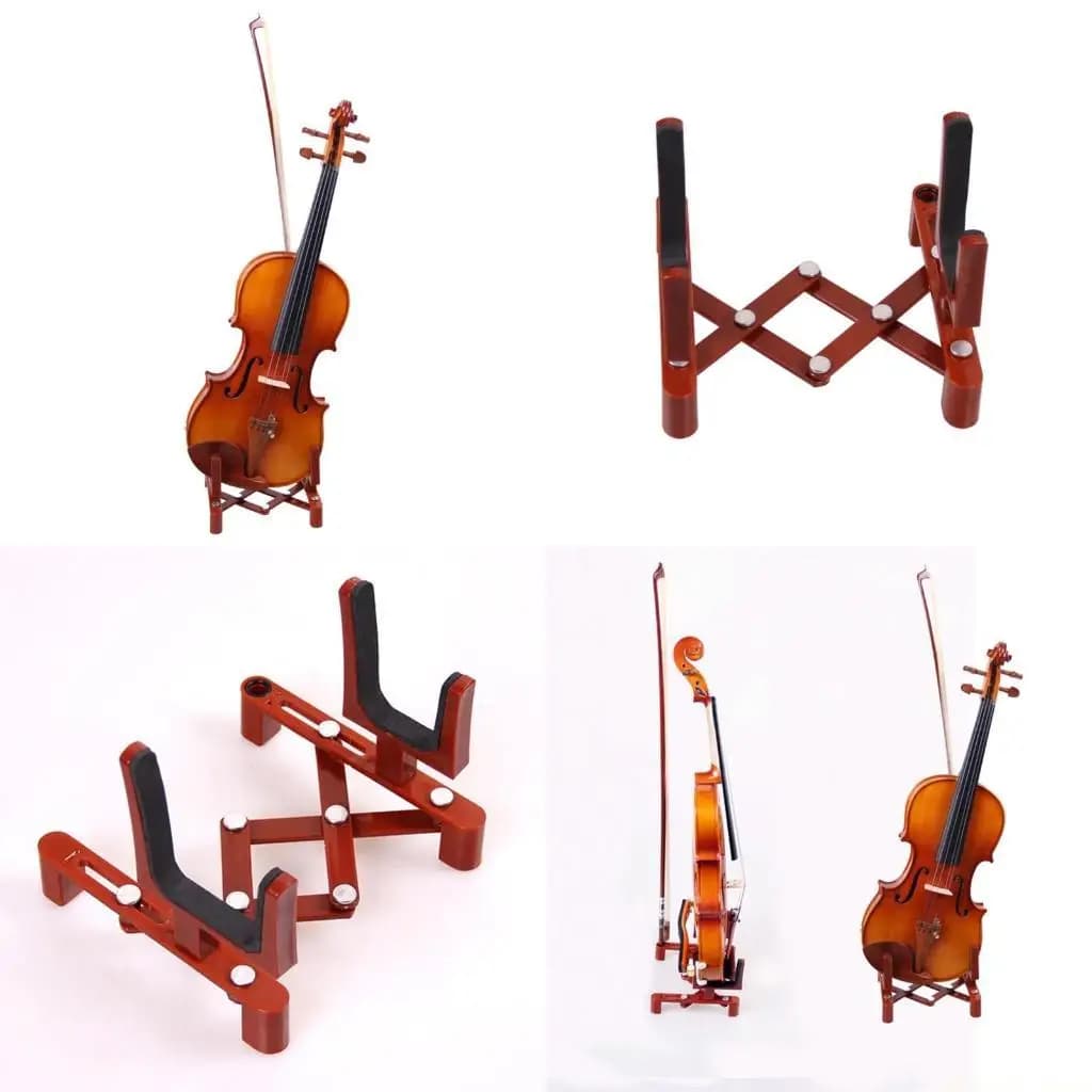 31BE Supporto per violino pieghevole portatile con supporto per per violino, chitarra, ukulele, mandolino