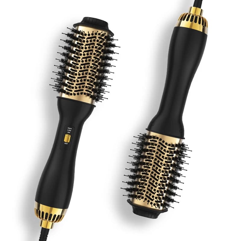 LISAPRO Elegant black golden hot air brush 2.0 Brush for hair dryer in one step and brush for multifunctional hair dryer for styler