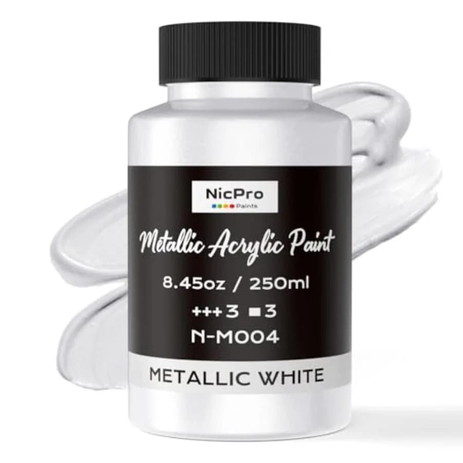 Metallic Acrylic Paint, 8.45oz/250ml Large Pearlescent Acrylic Paint, Non Toxic, Non Fading Craft Paints for Metal, Wood, Clay,